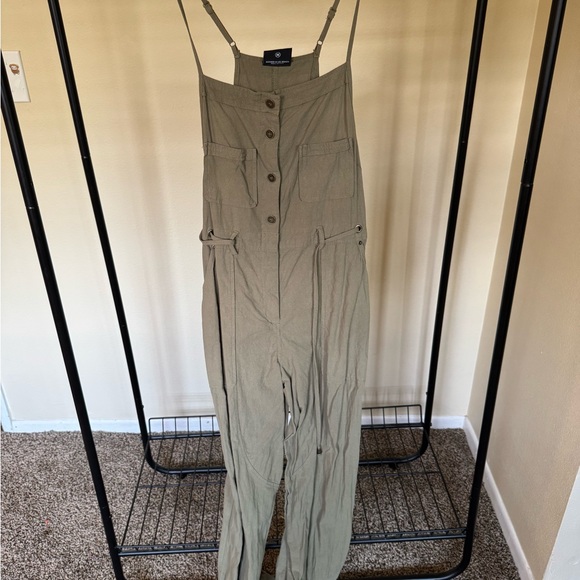Miou Muse Pants - Khaki Jumpsuit with Adjustable Straps